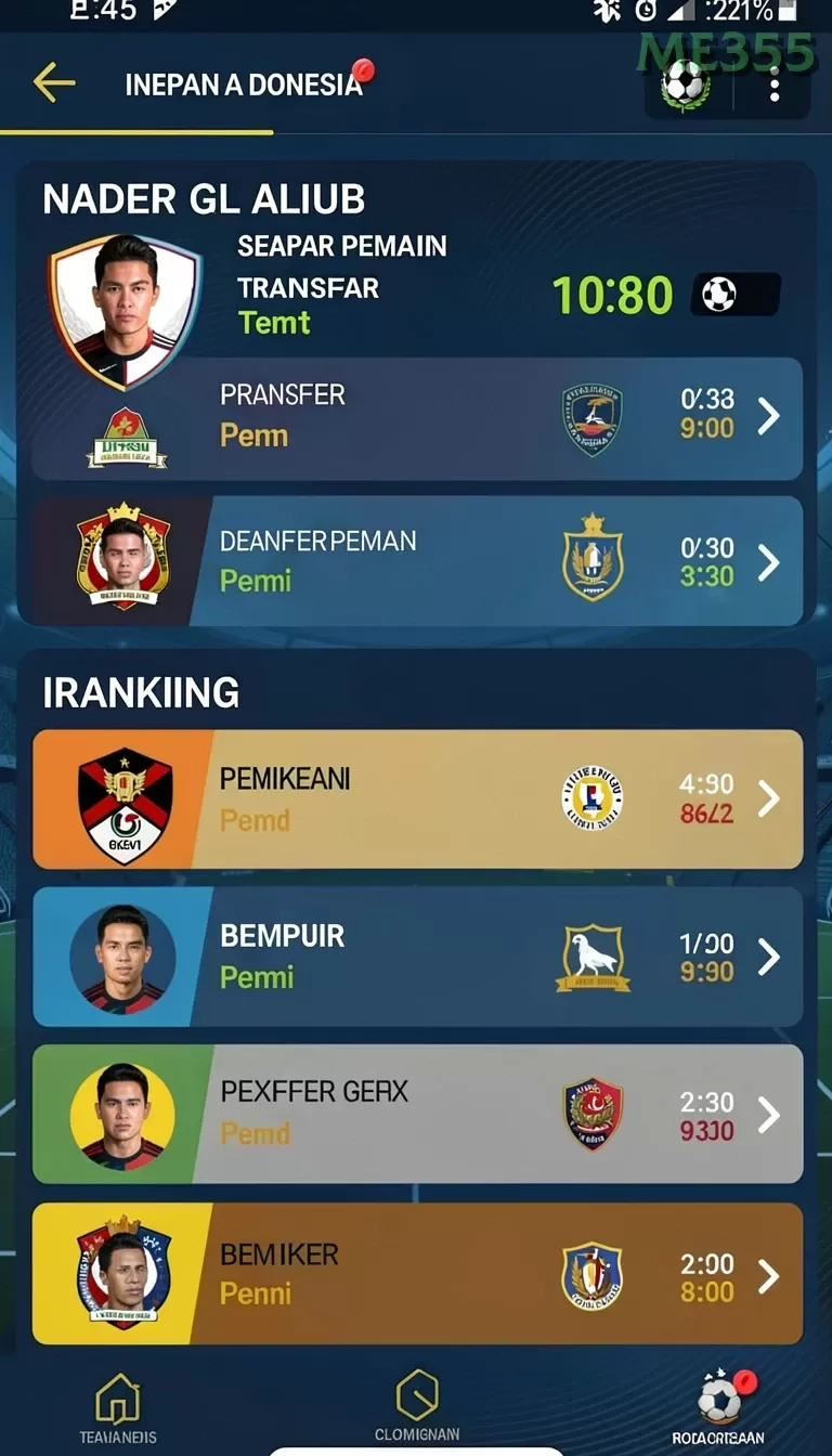Cuplikan layar 567TV — menu navigasi
