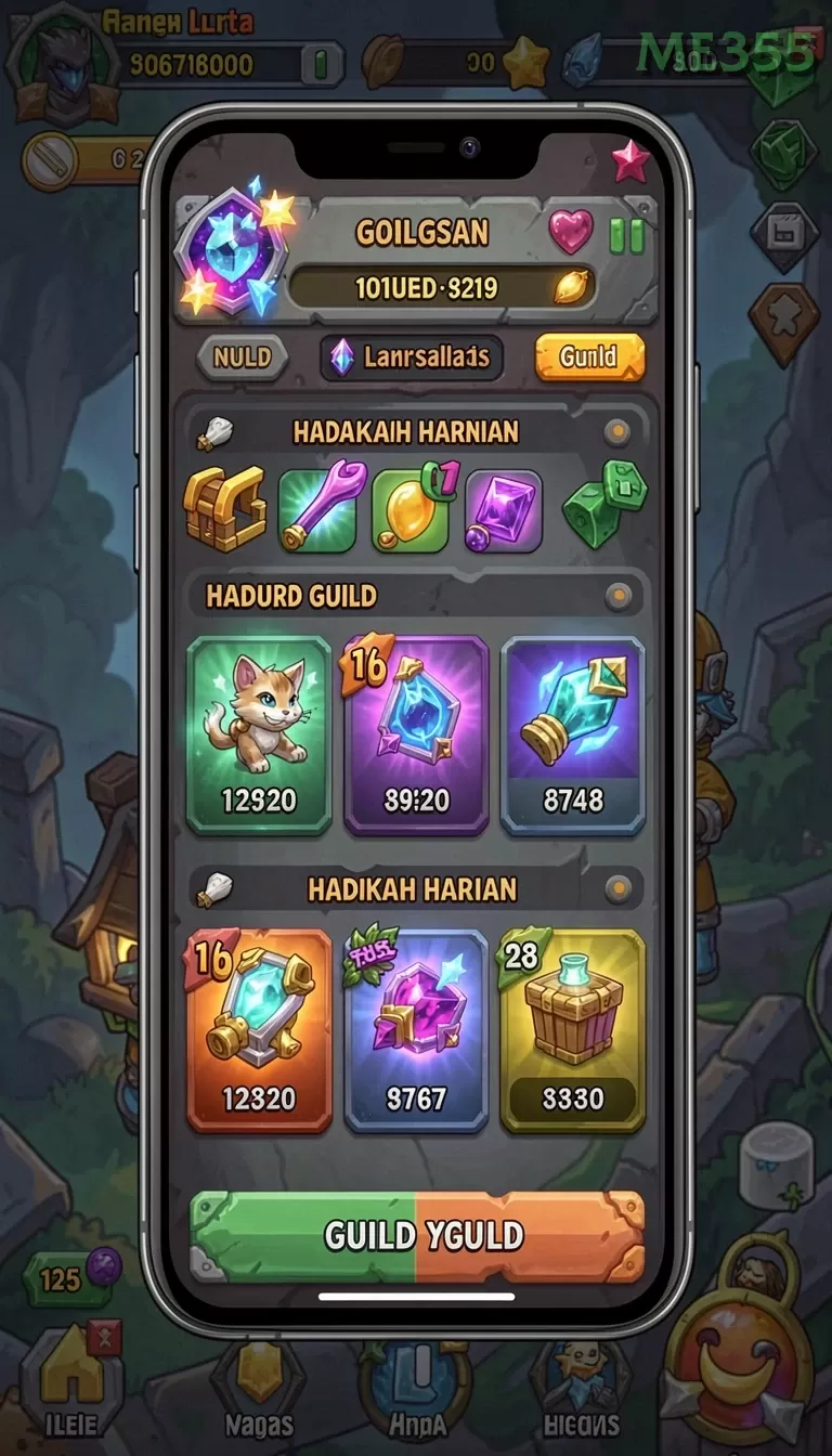 Cuplikan layar OVABET — menu navigasi